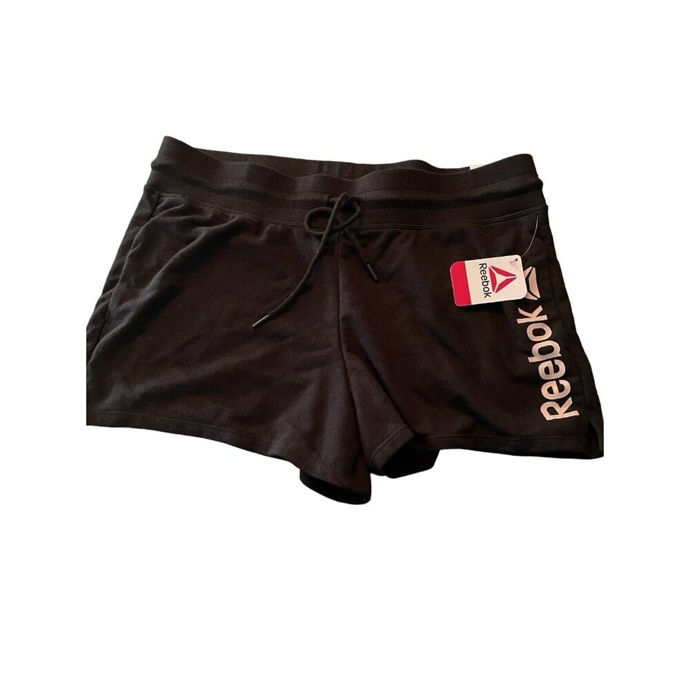 Women’s Reebok‎ Level Up Shorts Black Relaxed Short SZ XL Drawstring - NWT - Picture 2 of 11
